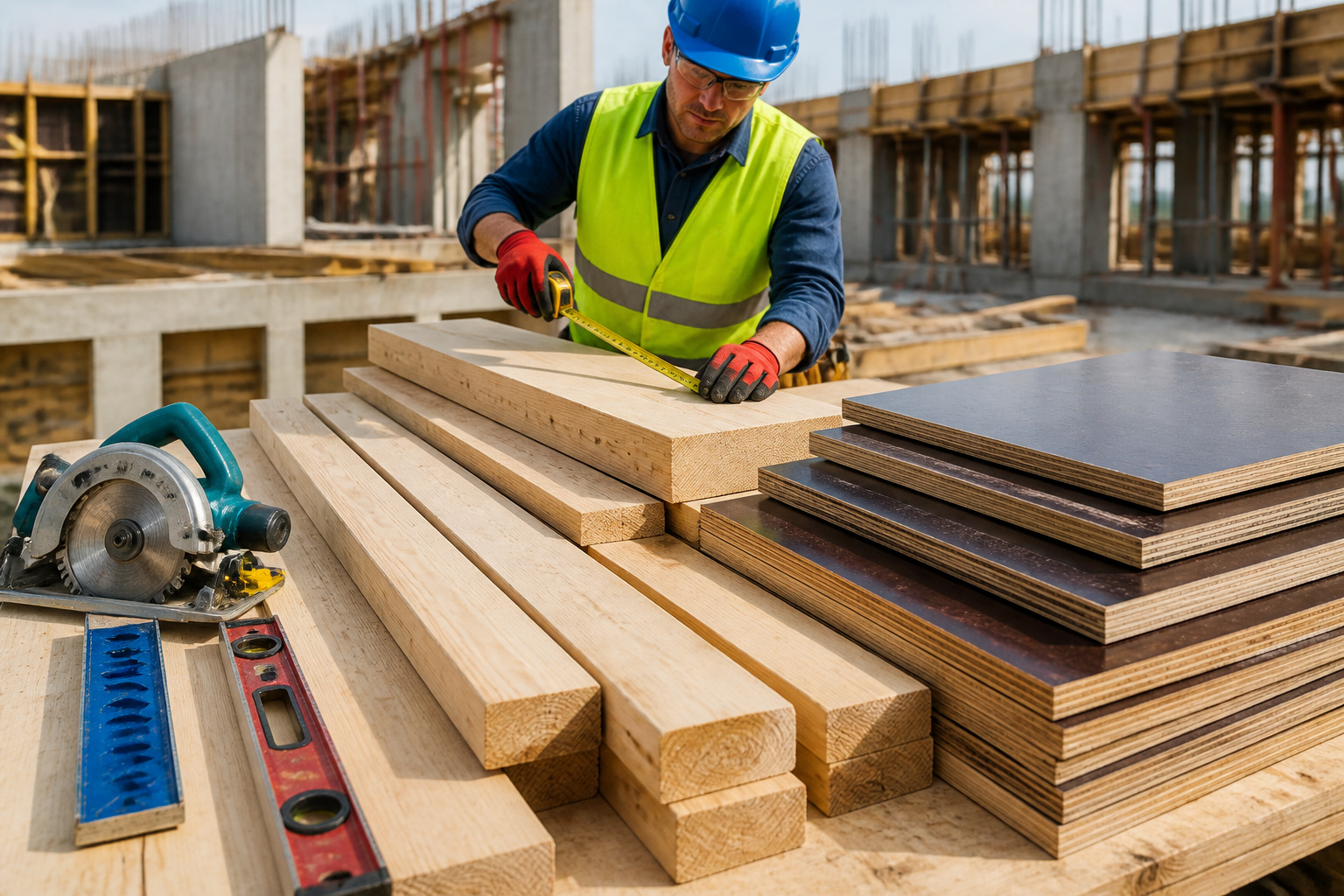 Artisan du bois sur chantier