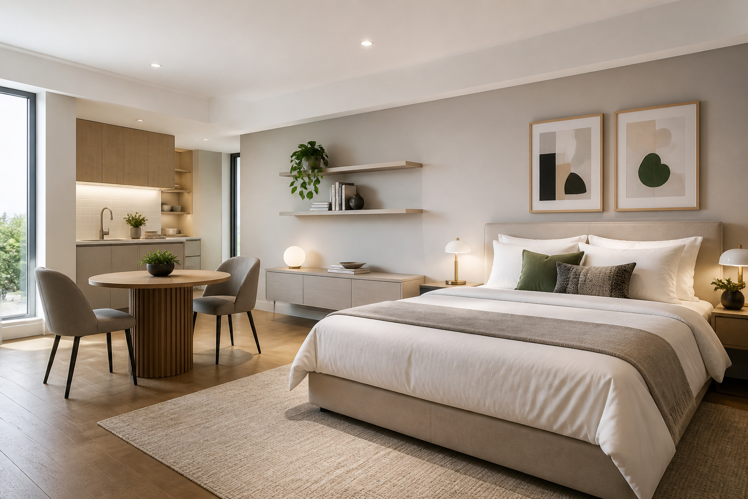 Chambre dhotel moderne et lumineuse