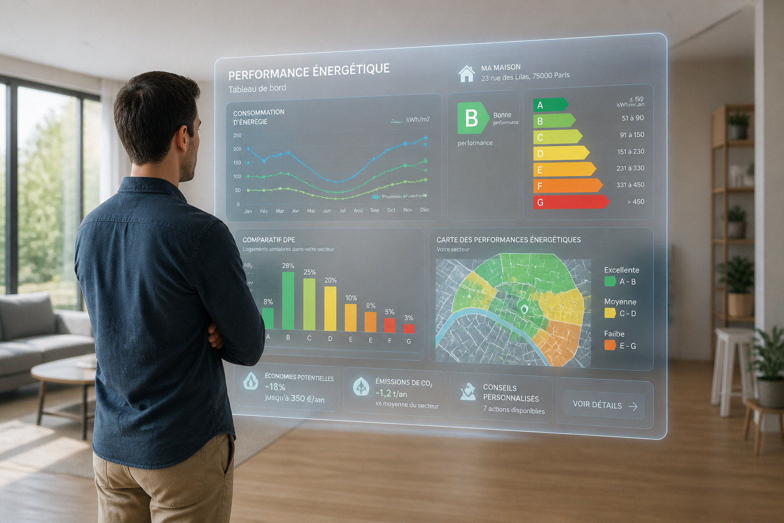 Interface de performance energetique holographique