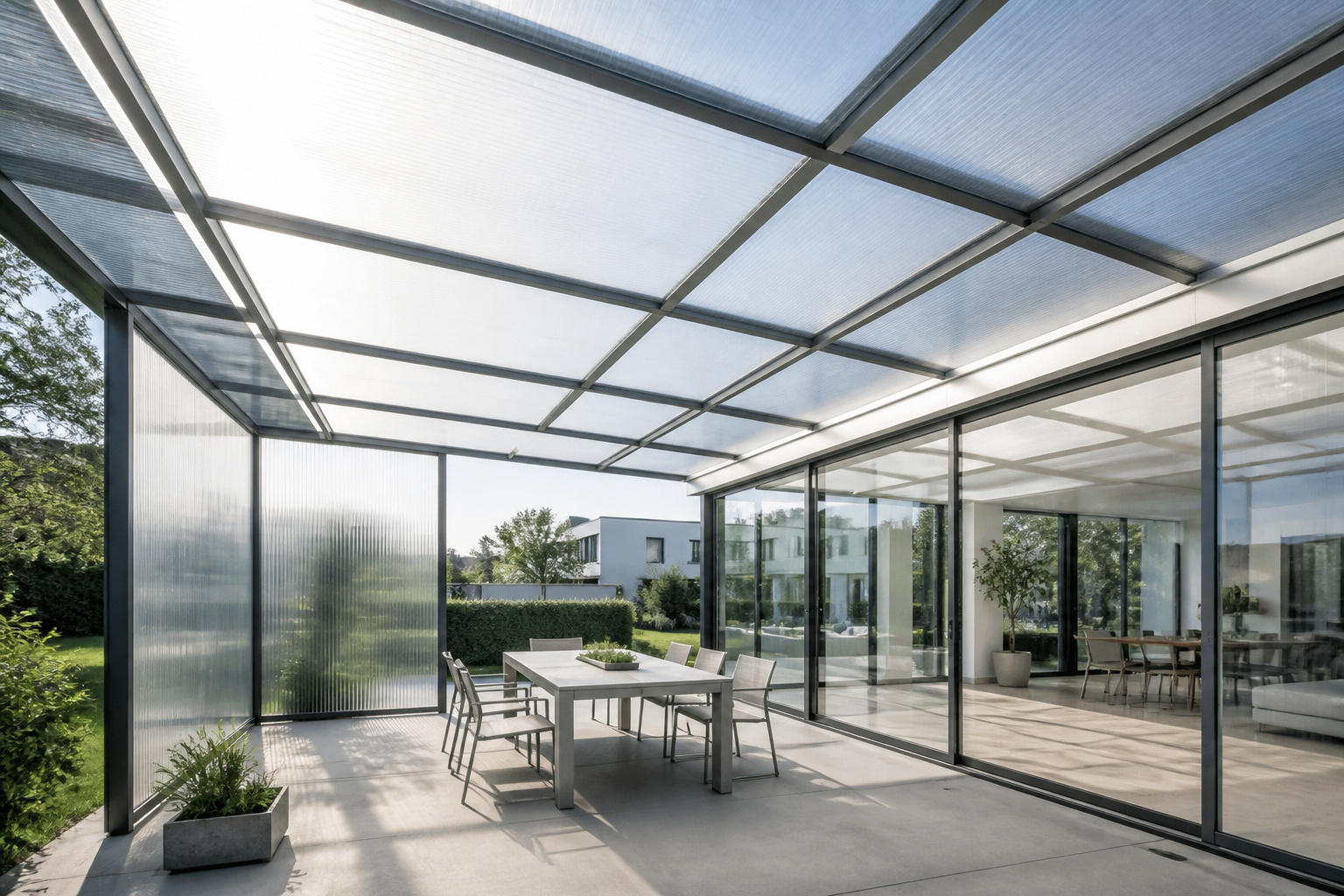 Abri de terrasse moderne en polycarbonate